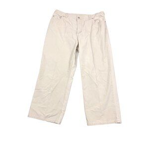 Lands End Khakis Cropped Pants Womens 12 Beige Tan Cotton Blend Pants